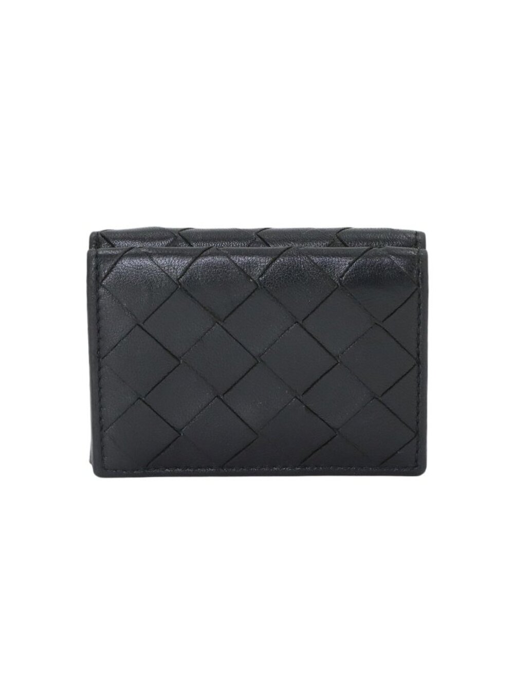 Bottega Veneta Intrecciato Trifold Wallet Leather Black